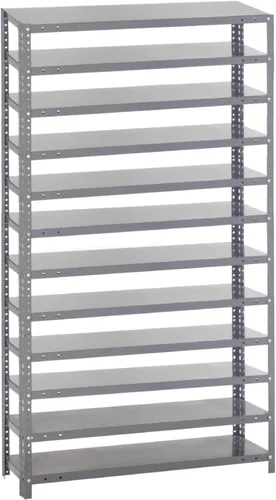 Vista 322 de Quantum QSBU-245BK Heavy Duty Shelving Unit with (7) Shelves and (24) QUS245 Black Bins for Garage Warehouse Storage Distribution 400 lb Load