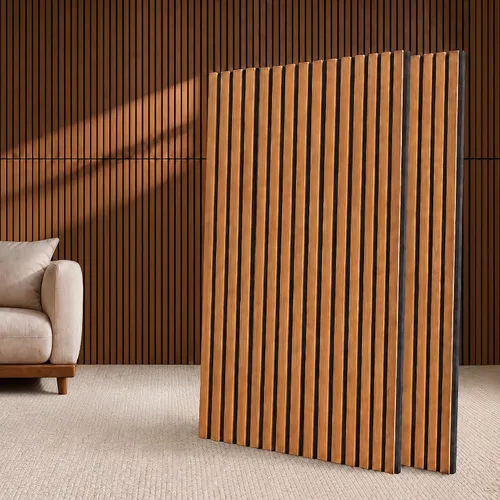 Vista 12 de Paneles de pared de listones de madera acústica insonorizados Nogal