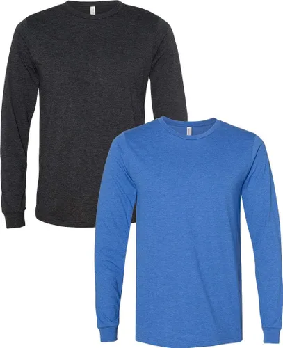 Vista 117 de Canvas Filmore 3501 - Camiseta de 4.2 onzas para hombre manga larga (1) Ceniza + (1) Jaspeado atlético