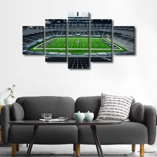 Vista 133 de TUMOVO Allegiant Stadium Arte de Lienzo para Pared de Sala de Estar Equipo de Fútbol Americano Pintura Moderna Nevada Las Vegas Cuadro Deportivo