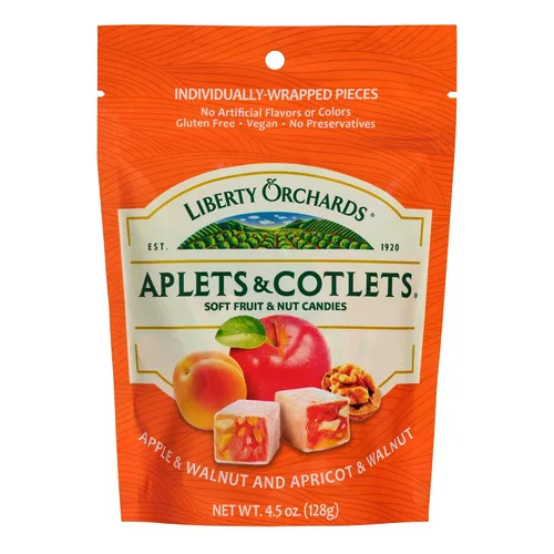 Vista 3 de Liberty Orchards, Aplets & Cotlets - Dulce Lokum de Applet y Albaricoque - Delicia Turca Vegana 4.5oz