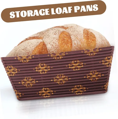 Vista 4 de HOMSFOU Bandeja de pastel corrugado, mini pan, papel de regalo de Navidad, pan, pan, pan, sartenes, rectángulo, tazas decorativas, papel de embalaje