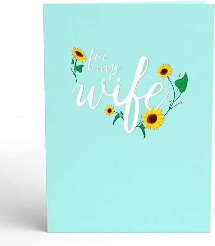 Vista 3 de Lovepop Tarjeta desplegable diaria para ella y él – Tarjetas de felicitación 3D para niños, niñas, hombres y mujeres – Para mi esposa girasol