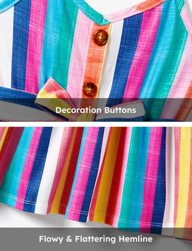 Vista 5 de PATPAT Trajes familiares a juego con tirantes delgados, sin mangas, vestido casual de verano para padre e hijo, camisas a juego