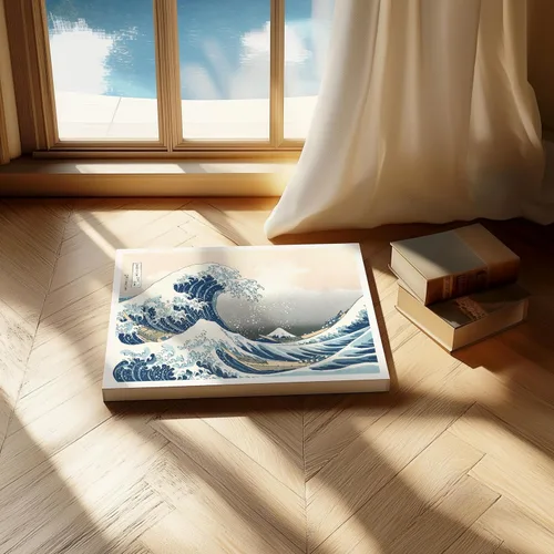 Vista 4 de Poster Master Lienzo The Great Wave – Impresión náutica retro – Arte japonés – Regalo para artista, amigo – Arte ilustrado – Decoración