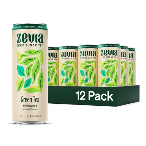 Vista 9 de Zevia - Té helado orgánico sin azúcar, té negro con durazno, latas de 12 onzas (paquete de 12)