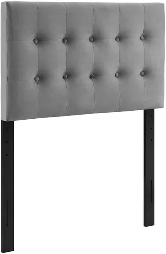 Vista 3 de Modway Emily - Cabecera de terciopelo con diseño capitoné de tamaño individual, color gris