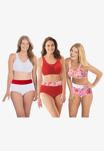 Vista 5 de Comfort Choice Paquete de 3 calzoncillos de algodón elástico de cobertura completa de talla grande