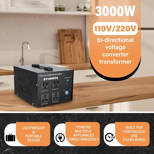 Vista 6 de YaeCCC Transformador de voltaje 3000VA Convertidor de potencia 110V/220V Convertidor AC-AC 3000VA