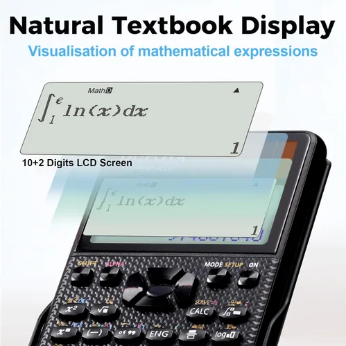 Vista 4 de OA-991ES Plus Calculadora científica 417 Funciones Pantalla de 2 líneas Support Fraction and Decimal Point Conversion 10+2 Digits Solar Battery