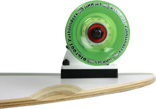 Vista 3 de Paradise Longboard Pintail Complete Cruiser - Patineta, bambú blanco/verde, 9.5 x 41 pulgadas