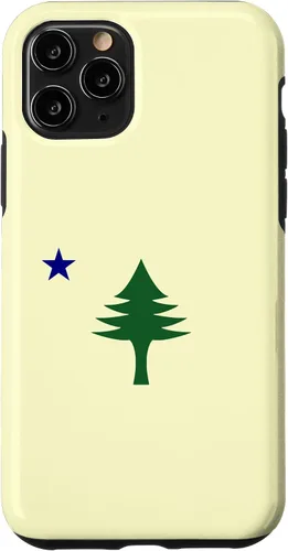 Vista 29 de Old Maine State Original Flag 1901 Pine Tree Case for iPhone 16