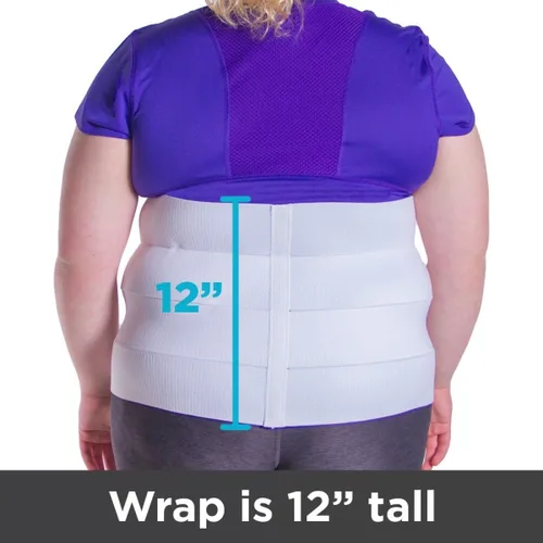 Vista 7 de BraceAbility Envoltura abdominal de tamaño extra grande Carpeta de compresión para adelgazar aplanar y apretar el estómago Blanco M