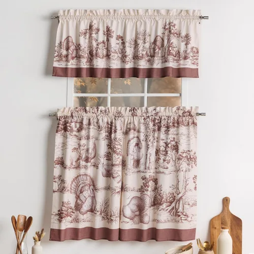 Vista 69 de Maison d' Hermine Juego de cortinas de cocina para ventanas, juego de cortinas de cocina 100% algodón, cenefas para el hogar [2 niveles