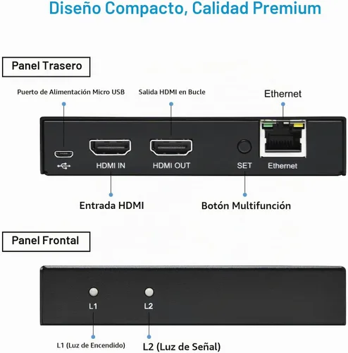 Vista 8 de DDMALL Codificador de video HDMI para transmisión en vivo, H.264 H.265, bucle local 4K 60Hz en tiempo real, compatible con SRT HLS RTSP RTMP RTMPS