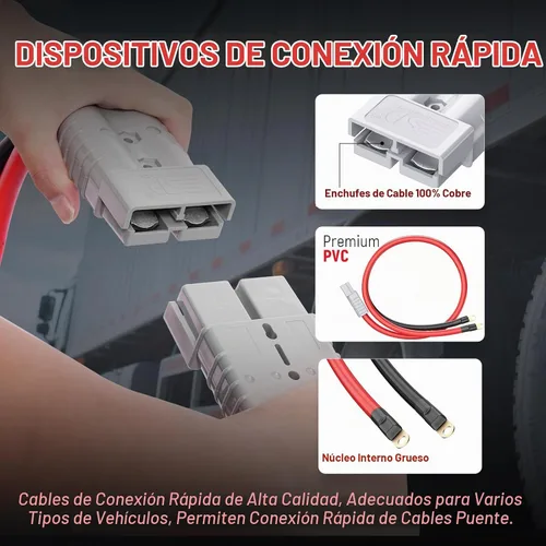 Vista 3 de TOPDC - Cables de puente de conexión rápida extra largos y resistentes