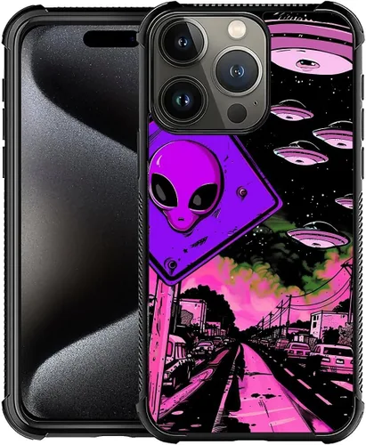 Vista 138 de CARLOCA Funda compatible con iPhone 15, increíble patrón de luz espacial nebulosa para niñas y niños, ultra protección, a prueba de golpes