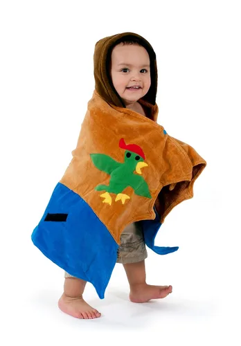 Vista 5 de Kidorable Pirate - Toalla marrón con capucha de algodón para niños con Fun X Marks the Spot, parche en los ojos, Marrón