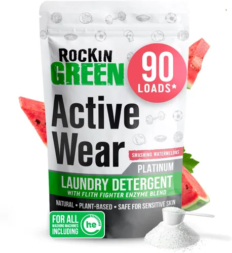 Vista 20 de Rockin' Green Detergente para Ropa, A Base de Plantas, Detergente en Polvo Totalmente Natural para Ropa, Vegano y Biodegradable Combate Olores