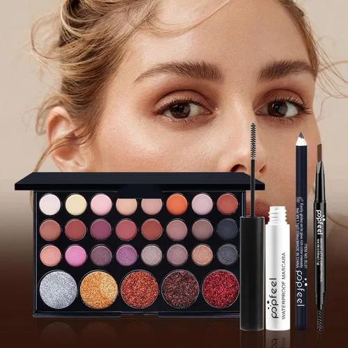 Vista 3 de Caja de maquillaje, regalo surtido sorpresa para festivales con productos de maquillaje profesional, juego de cosméticos para fiestas, para mujeres
