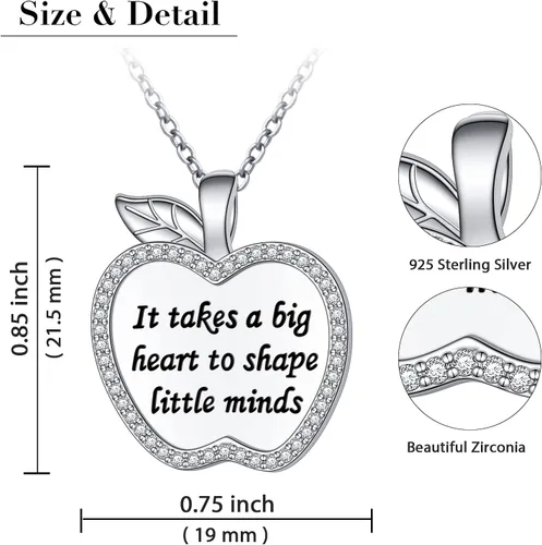 Vista 7 de YinShan Collar con colgante de plata esterlina S925 para enfermeramédicopolicíaprofesoryogas para mujer, regalo de joyería de graduación para el día