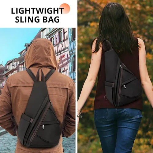 Vista 2 de LOVEVOOK Bolso bandolera bandolera mochila bandolera mochila bandolera bolsa de hombro casual mochilas para mujeres hombres ciclismo senderismo