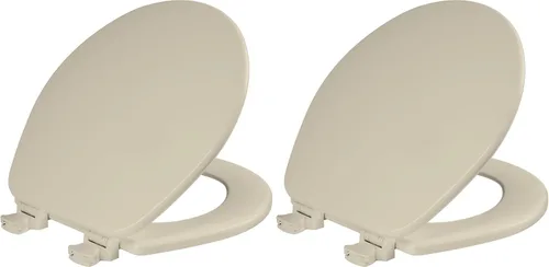 Vista 14 de Asiento de inodoro CHURCH, bisagras de liberación de limpieza fácil para limpiezas profundas, asiento de madera esmaltada duradera, alargado, blanco