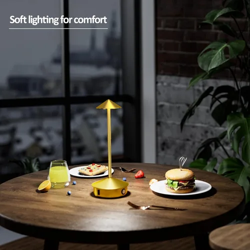 Vista 7 de Juego de 2 lámparas de mesa inalámbricas, lámpara de escritorio LED portátil, funciona con batería de 6000 mAh, lámpara recargable de 3 niveles