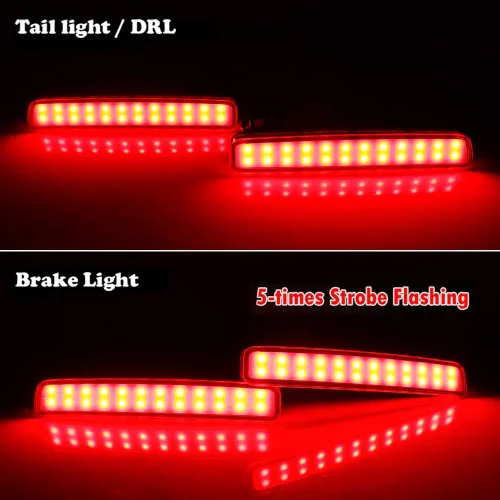 Vista 5 de Adiil Lente roja LED reflector de parachoques trasero luz antiniebla compatible con Toyota Prius V 2012-2017