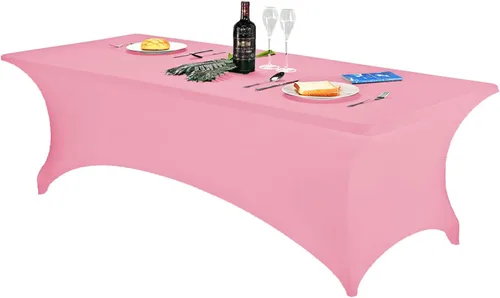 Vista 54 de FORLIFE - Funda de mesa de elastano, mantel ajustado de 4 pies para mesas rectangulares, funda elástica para patio, universal para bodas, banquetes