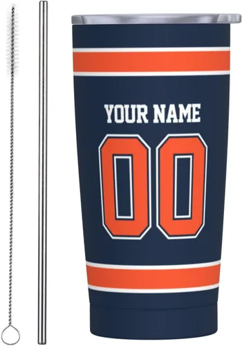 Vista 29 de Arizona - Vaso aislado personalizado con número de nombre, vasos de fútbol personalizados con pajita, taza de viaje personalizada para café, regalos