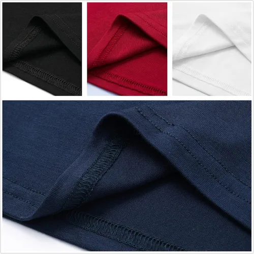 Vista 4 de Formeet17 4 piezas de camisetas cortas básicas con cuello redondo y manga casquillo para mujer