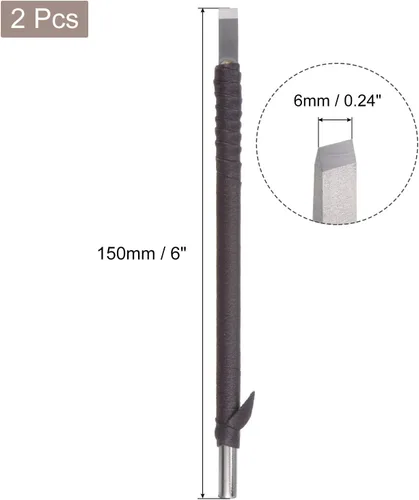 Vista 2 de uxcell Cuchillo para tallar cinceles de madera, carburo de tungsteno de 0.236 pulgadas, punta plana para carpintería, herramienta de mano Graver