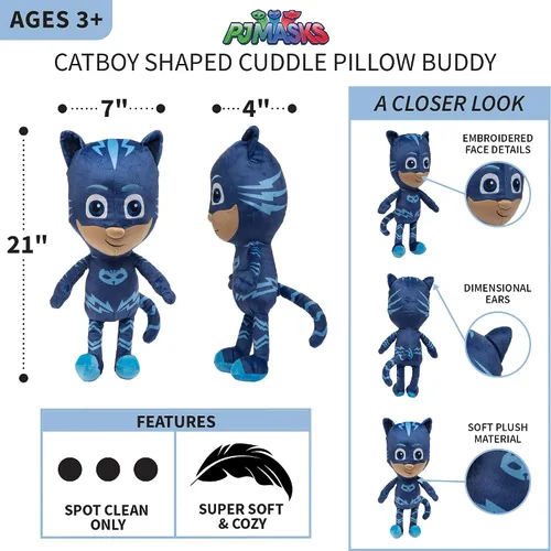 Vista 4 de Franco Kids Bedding - Almohada de peluche súper suave, talla única, diseño de PJ Masks Catboy