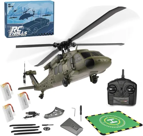 Vista 10 de Modelo de helicóptero WL K170 RC, BK Hawk UH-60L 170 tamaño 4CH Flybarless helicóptero con acelerador ajustable izquierdo y derecho (versión RTF)