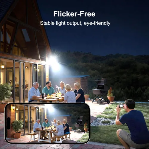 Vista 4 de Kekeou Luz de inundación LED de 100 W para exteriores con enchufe e interruptor y cable de alimentación de 6.56 pies, 14000 lm 6500 K, área LED