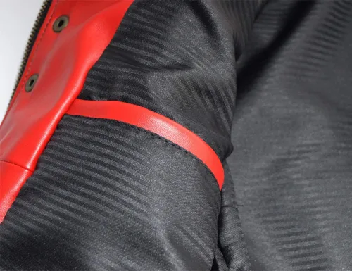 Vista 7 de Chaqueta de cuero MJ Thriller - FAUX - Color rojo