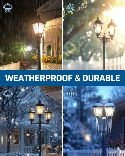 Vista 7 de EDISHINE Accesorios de luz de poste para exteriores, sensor de atardecer a amanecer, interruptor fotoeléctrico para luz de poste al aire libre