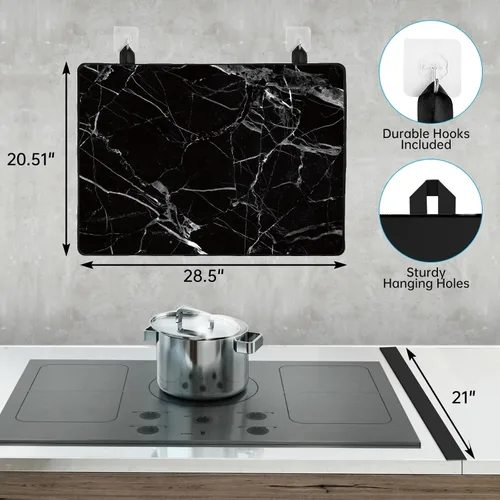 Vista 5 de Cubierta superior para estufa eléctrica (28.5 x 20.5 pulgadas), cubierta superior de estufa de vidrio resistente al calor, protector de estufa