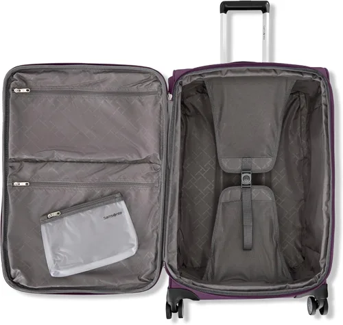 Vista 7 de Samsonite Element 3-PC Soft Side 21/25/29 (De Mano, Mediano, Grande a Cuadros), Ligero Expandible Equipaje Set 2 Bolsillos Delanteros y Laterales
