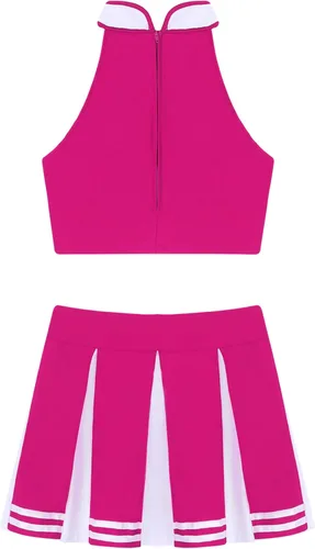 Vista 4 de Oyolan Uniforme musical para mujer, disfraz de animadora de la escuela secundaria, disfraz de Halloween para cosplay