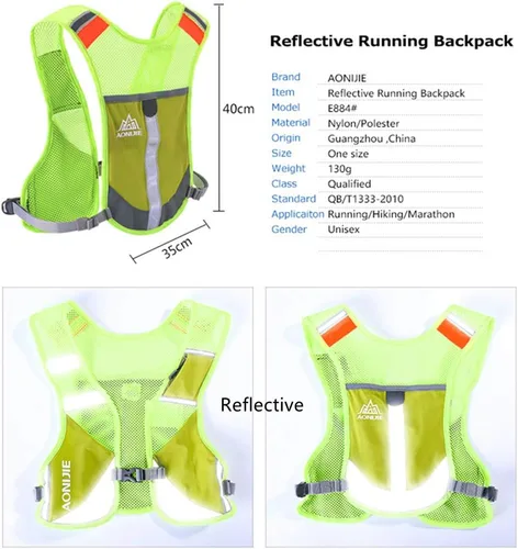 Vista 2 de AONIJIE Chaleco Paquete Ultraligero para Correr para Hombres y Mujeres Reflectante Transpirable Mochila de Hidratación para Senderismo, Camping, Azul