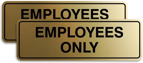 Vista 56 de Letrero estándar de solo empleados - Negro - Pequeño (1 paquete)