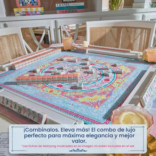 Vista 3 de American Mahjong Mat and Racks Set: 31.5" x 31.5" Neopreno impermeable Mandala Boho