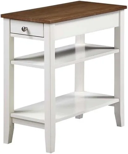 Vista 15 de Convenience Concepts American Heritage Mesa Auxiliar de Cabecera con Cajón de 23.5" - Mesa Clásica de Sala de Estar con Estante de Almacenamiento