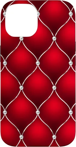 Vista 4 de Red Ombre Quilted Bling Funda para iPhone 17
