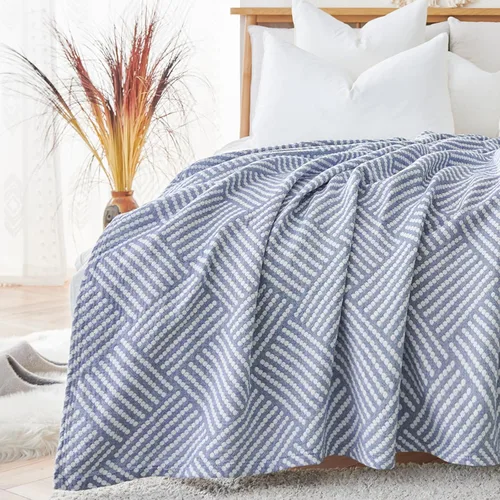 Vista 12 de jinchan Boho Manta de muselina 100% algodón 50x60, ligera de 3 capas, azul, reversible, lavable, transpirable, geométrica, con patrón de rayas