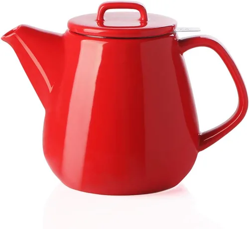 Vista 6 de Sweejar - Tetera de cerámica, tetera de porcelana de 30 onzas con infusor Azul