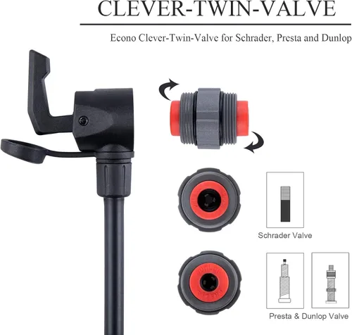 Vista 8 de Mini bomba de bicicleta con medidor – Bomba portátil para neumáticos de bicicleta – Bomba de aire de bicicleta de 120 PSI se adapta a Presta &