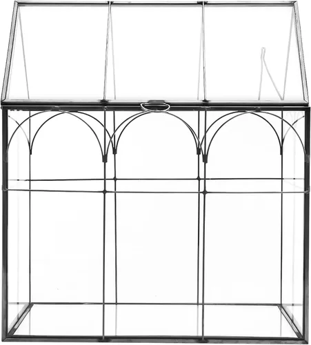 Vista 9 de HighFree Terrario geométrico para plantas con tapa, kit de terrario para suculentas para exhibición, plantas de aire, suculentas, terrario en Dorado